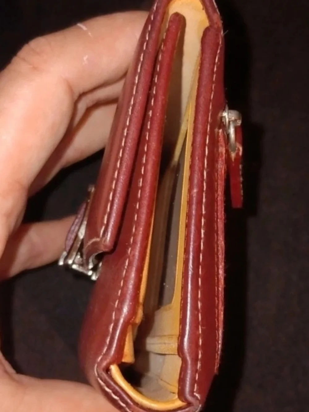 Coach Vintage Burgundy LEATHER Compact Wallet